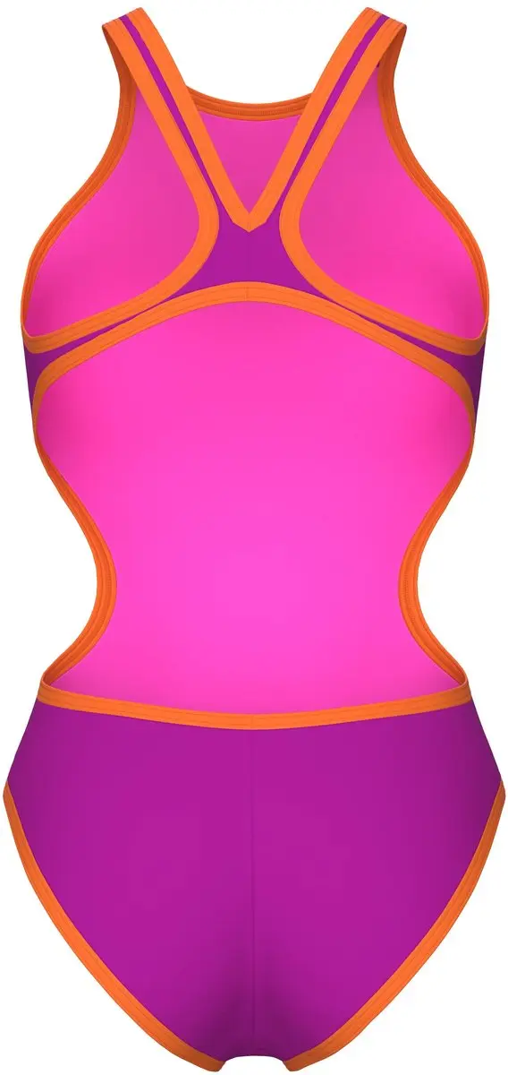 Arena Dames Badpak One Biglogo One Piece Very Fuchsia Fluo Oranje