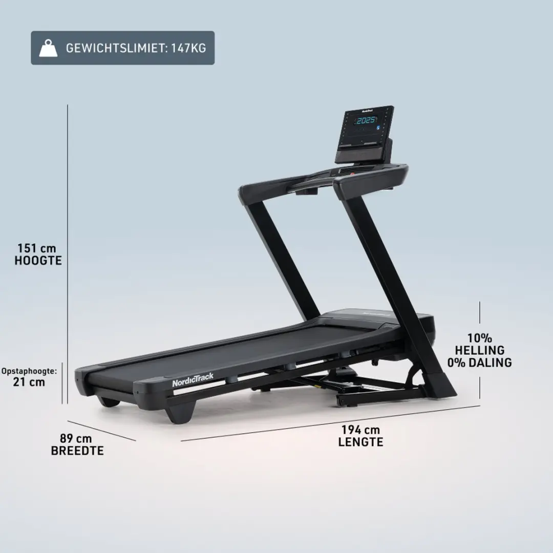 NordicTrack T Series 8 Loopband - 3 hp - Zwart - afbeelding 3 van 6