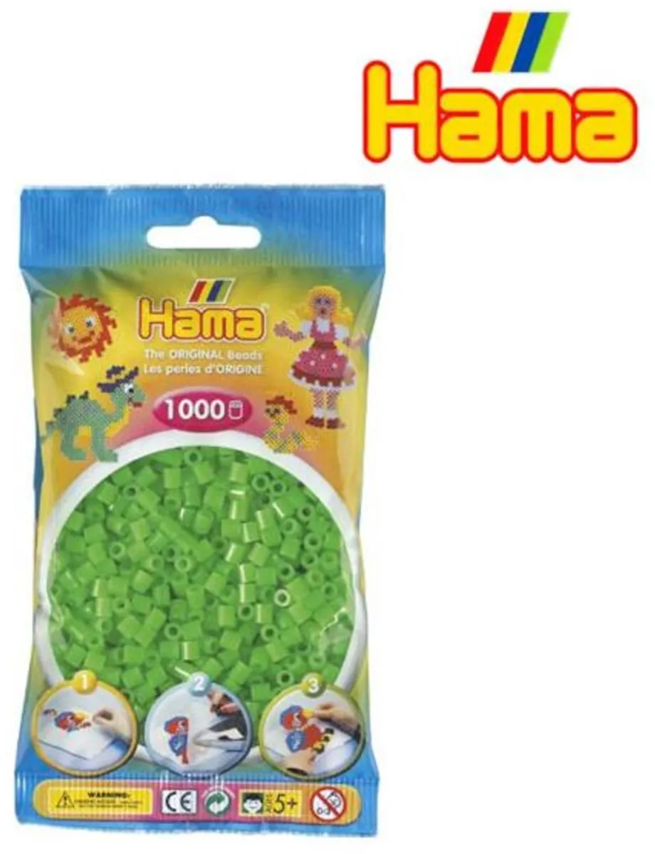 Hama Strijkkralen 1000 Stuks - Groen Fluor - afbeelding 2 van 2