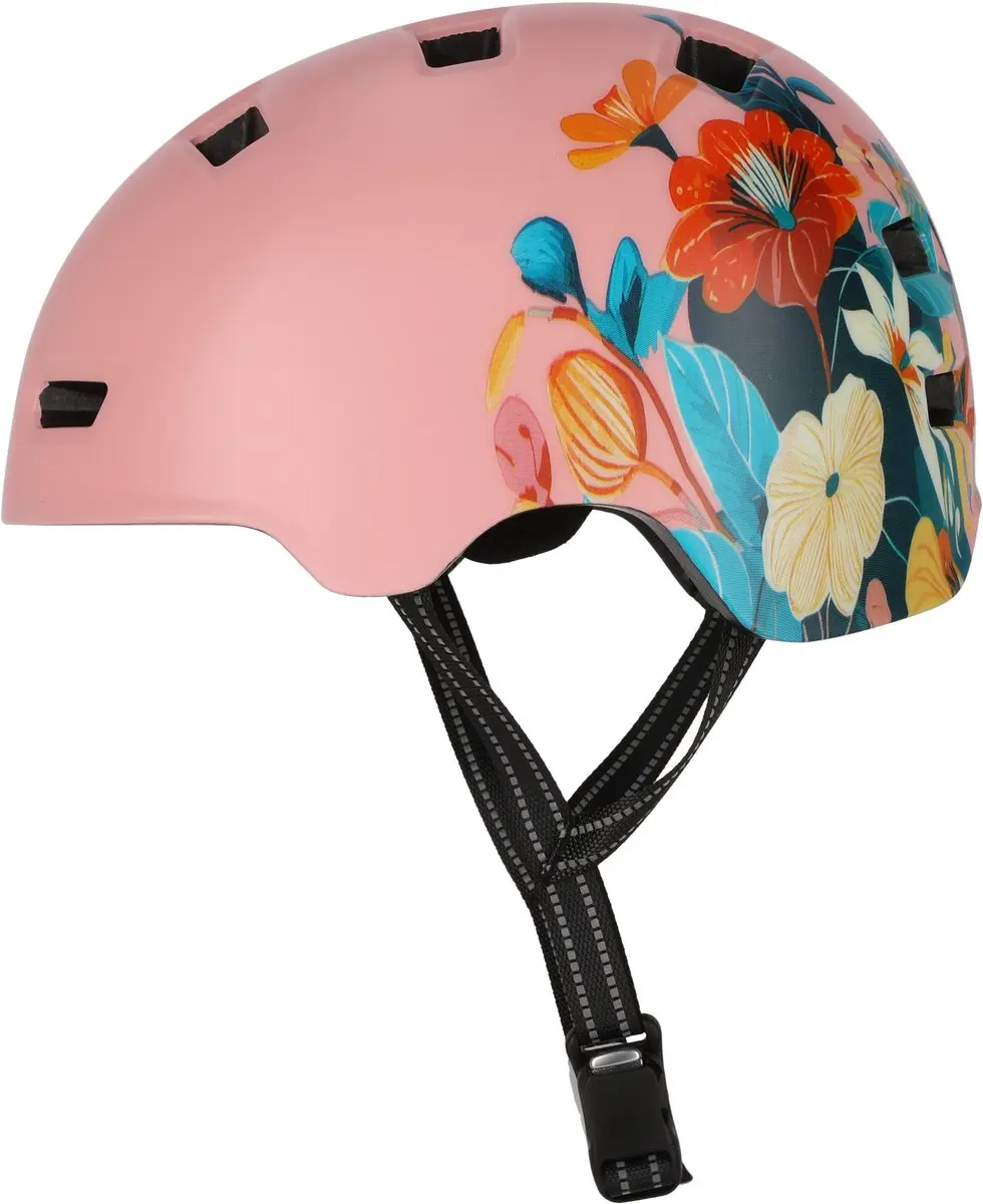 Crazy Safety Rampage Flower Fietshelm - L - Roze Bloem - afbeelding 4 van 6