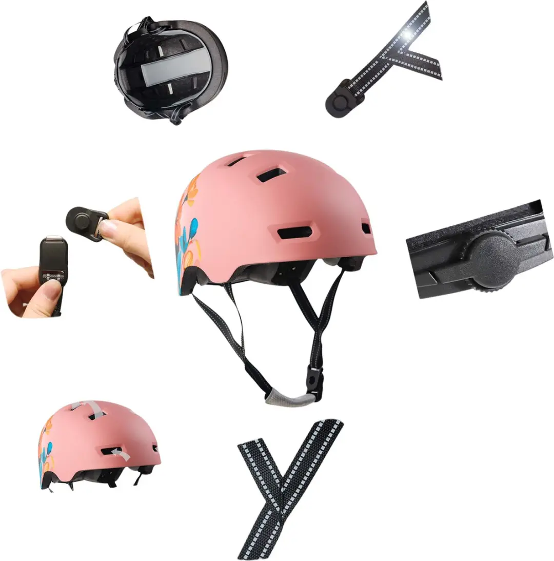 Crazy Safety Rampage Flower Fietshelm - L - Roze Bloem - afbeelding 6 van 6