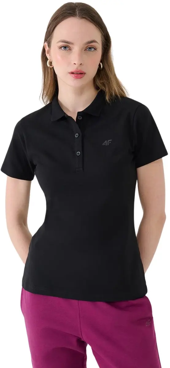 4F T-shirt Dames Poloshirt Zwart