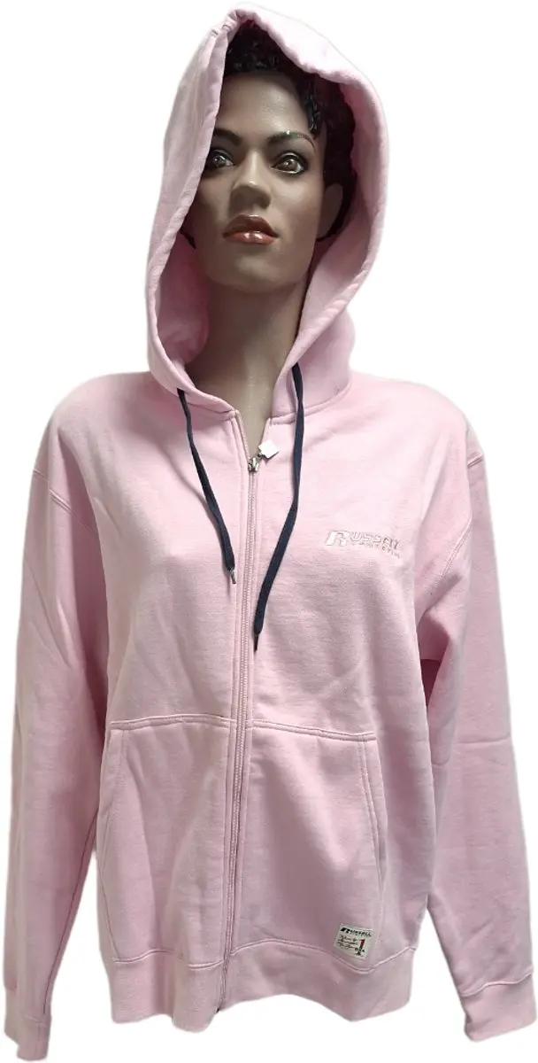 RUSSELL ATHLETIC/ HOODY/ LONG ZIPPER / PINK/ROSE/ XL