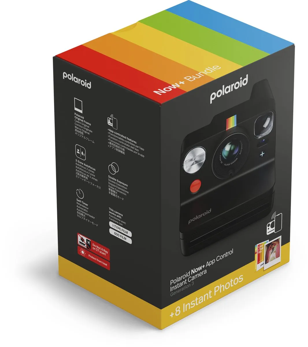 Polaroid Now+ Gen 3 Black - Color Film Bundle - met 8 foto's