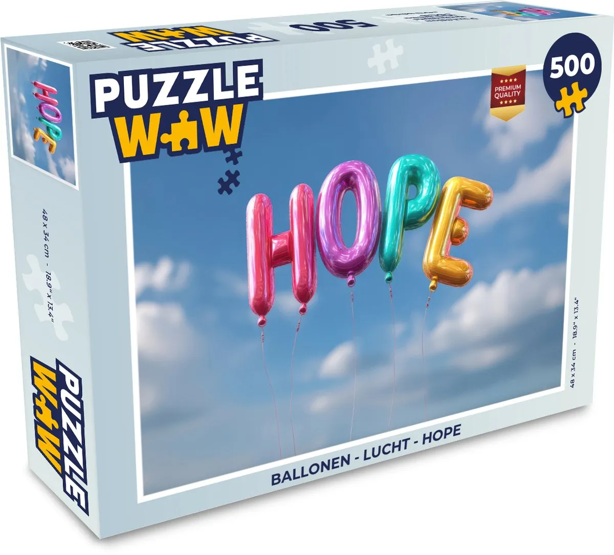 PuzzleWow Hope Legpuzzel 500 Stuks - Ballonen