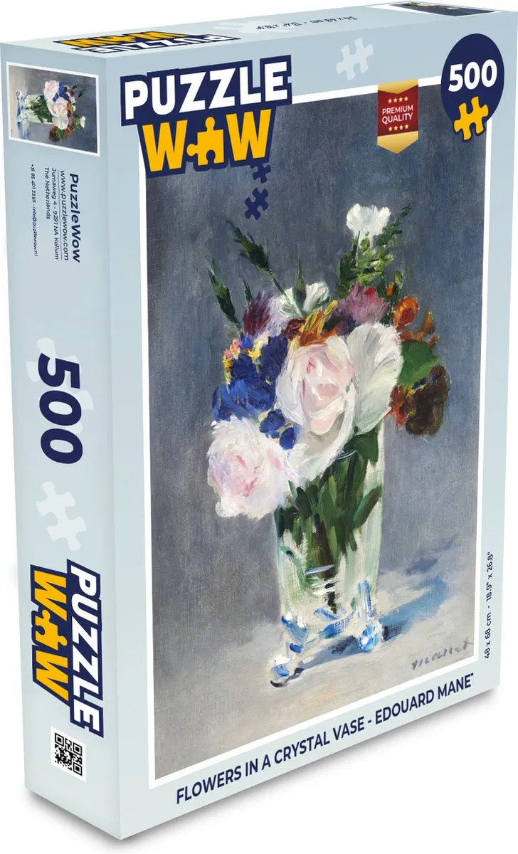 PuzzleWow Flowers in a Crystal Vase Legpuzzel 500 Stuks