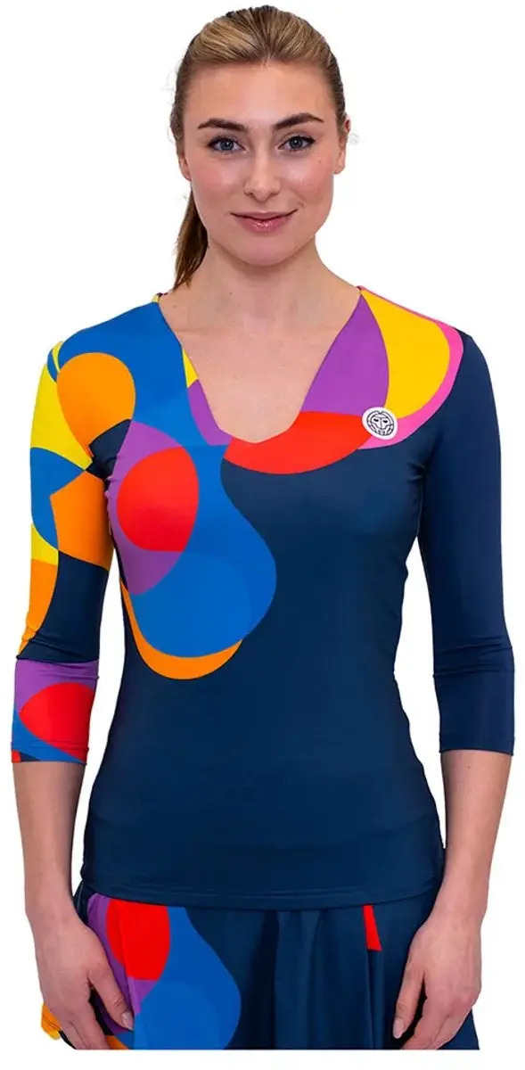 Bidi Badu Twiggy V-neck T-shirt Met Lange Mouwen Veelkleurig M Vrouw