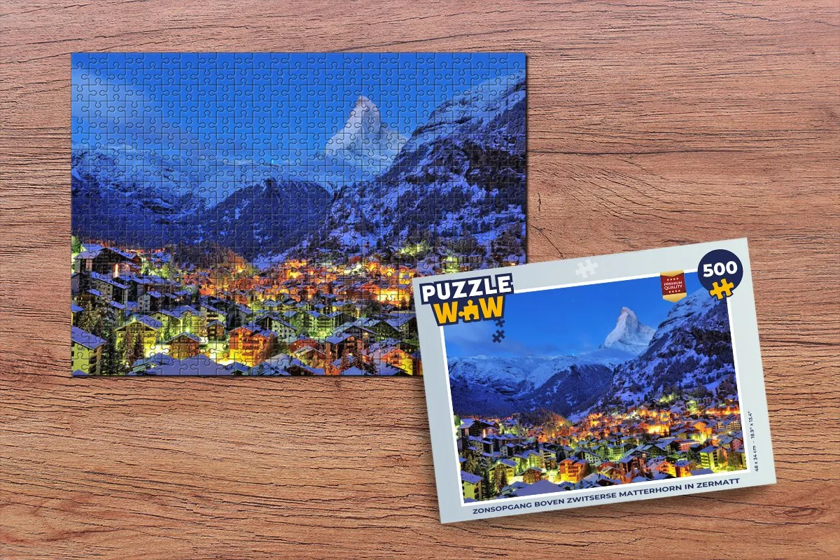 PuzzleWow Zonsopgang Matterhorn Legpuzzel 500 Stuks - Multicolor