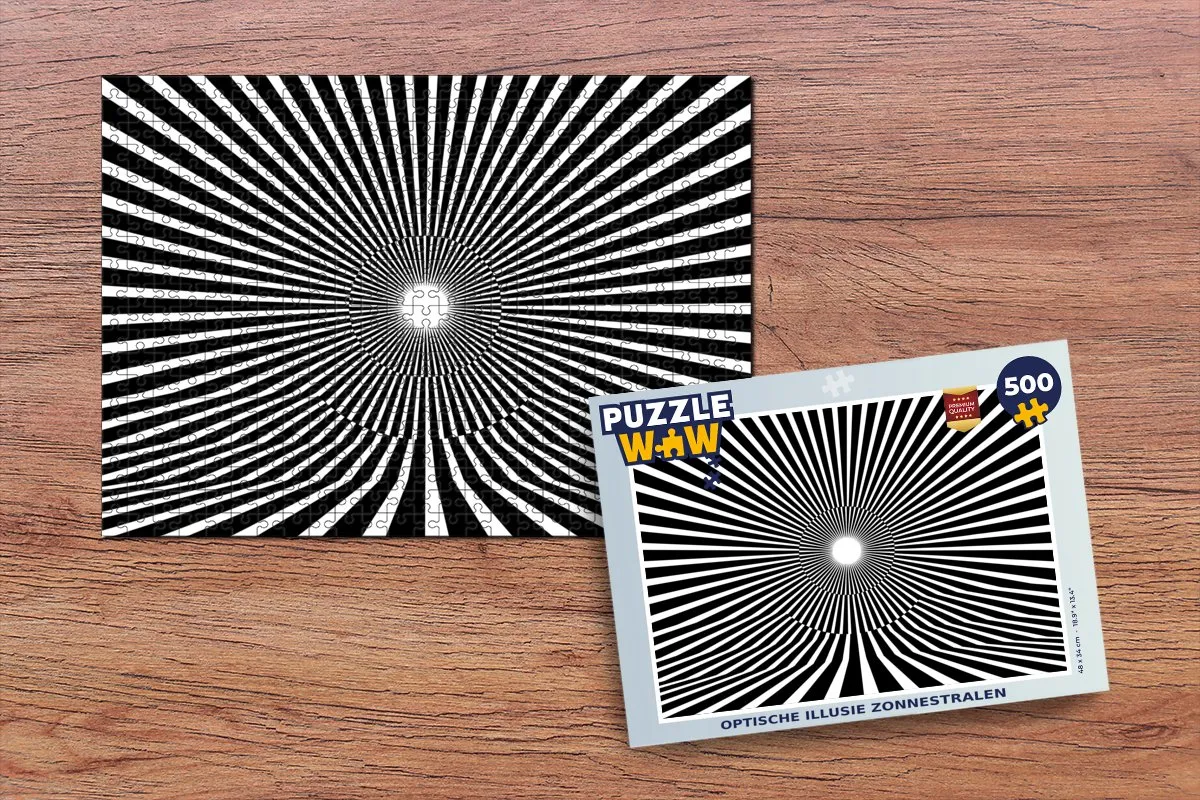 PuzzleWow Optische Illusie Zonnestralen Legpuzzel 500 Stuks - Multicolor