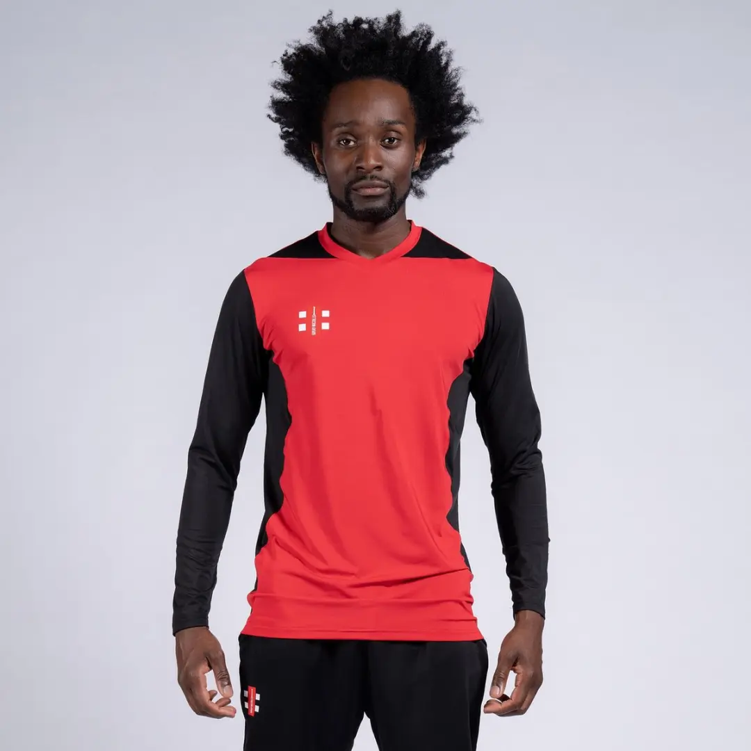 Gray-Nicolls Cricket SHIRT T20 L/S RED/BLACK 5-6 5