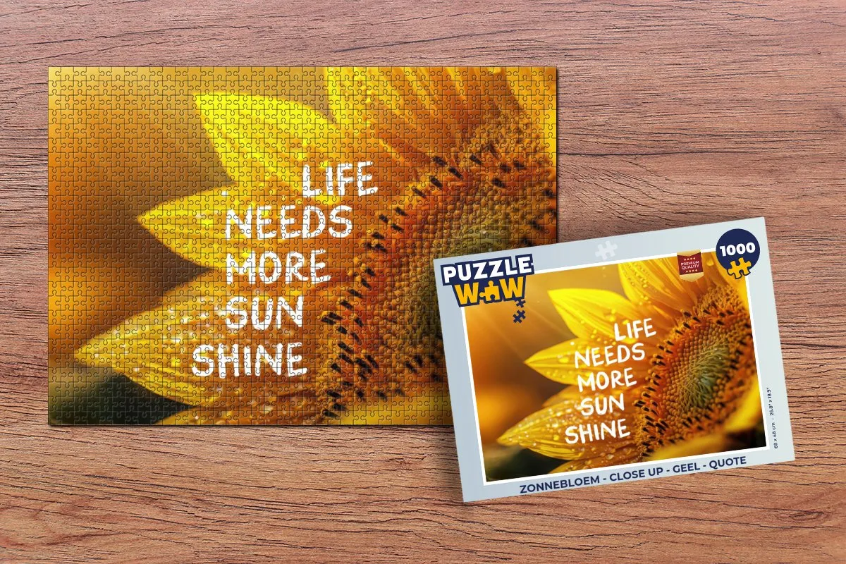 PuzzleWow Zonnebloem Quote Legpuzzel 1000 Stuks