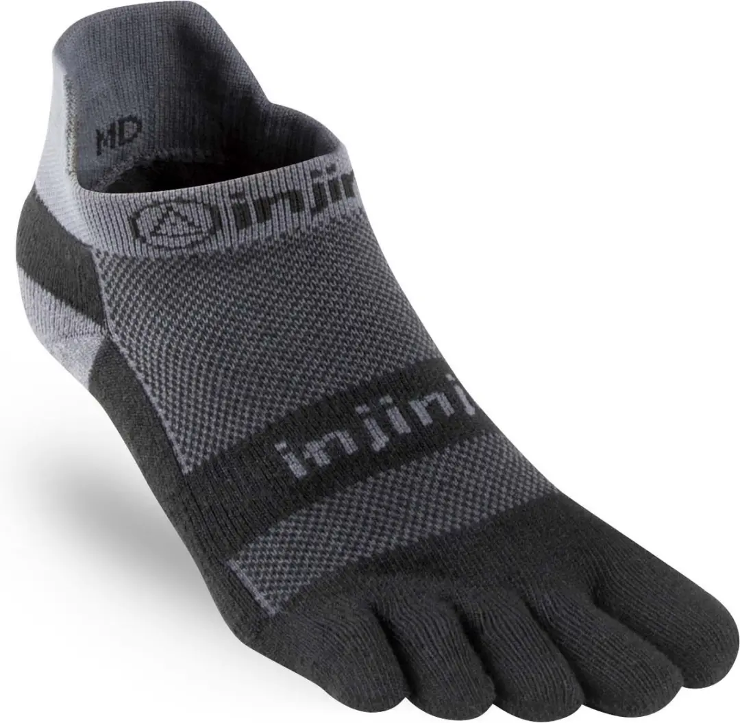 Injinji Teensokken Run Midweight No Show Coolmax Unisex IS203110 black-gray XL=4