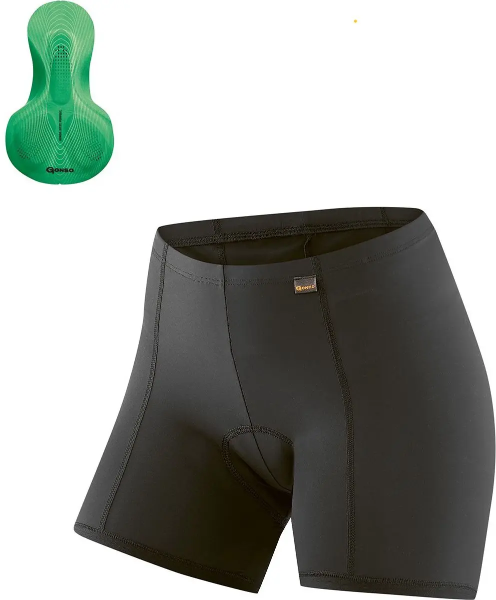 Gonso Fietsonderbroek Sitivo U Dames Polyamide Zwart/groen Mt 38 - afbeelding 6 van 6