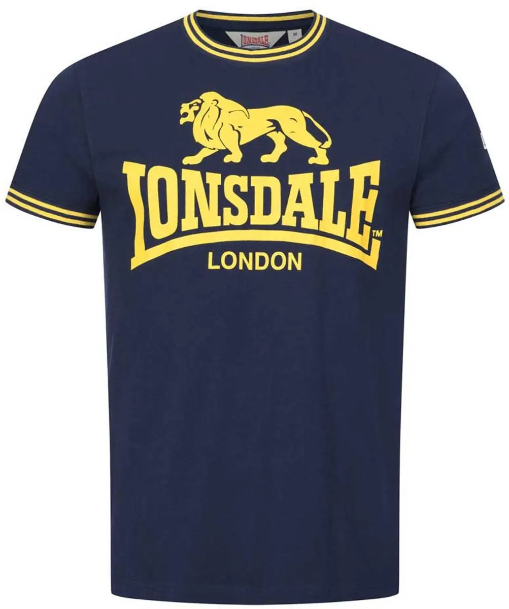 Lonsdale Lees T-shirt - Dark Navy/Yellow - XL - afbeelding 4 van 6