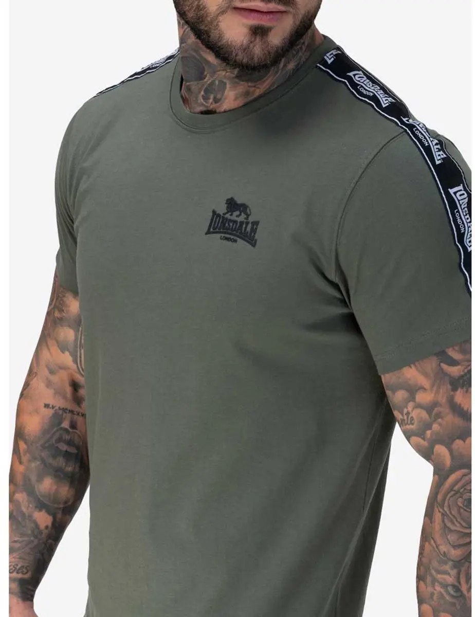 Lonsdale Brindister T-shirt - Olive/Black/White - afbeelding 4 van 6