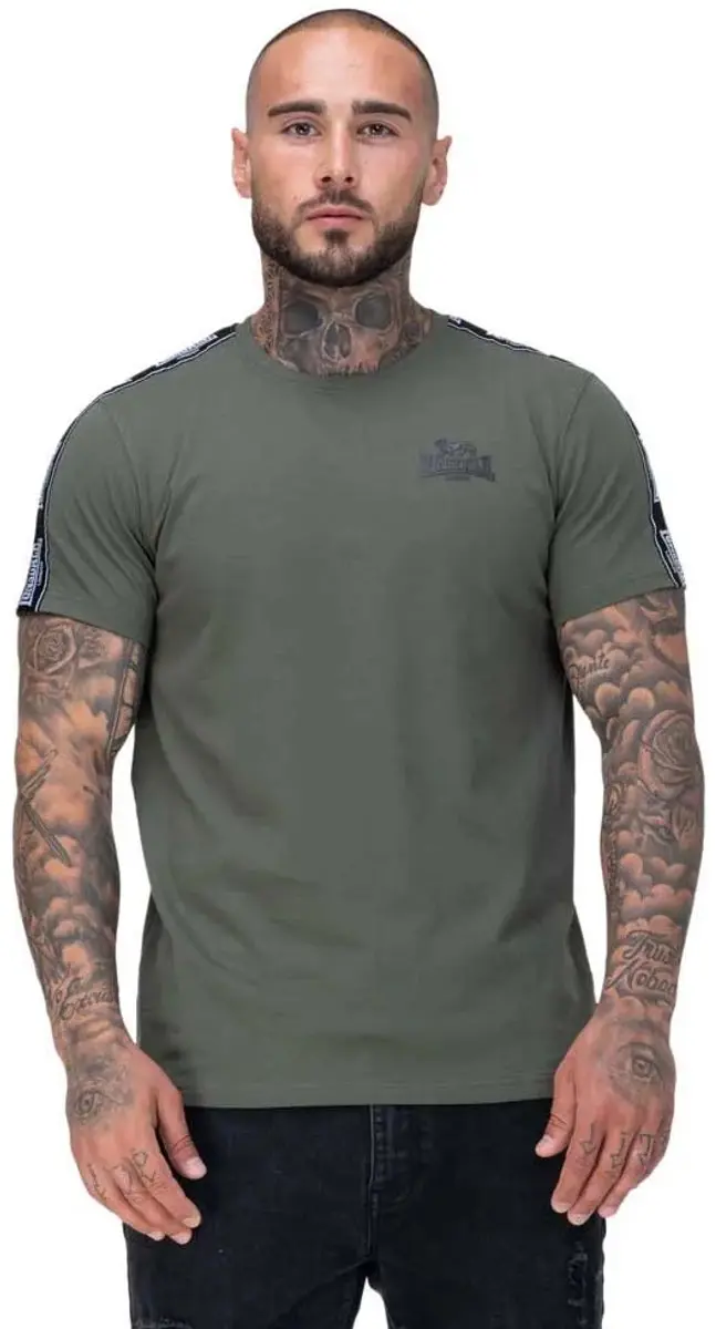 Lonsdale Brindister T-shirt - Olive/Black/White - afbeelding 6 van 6