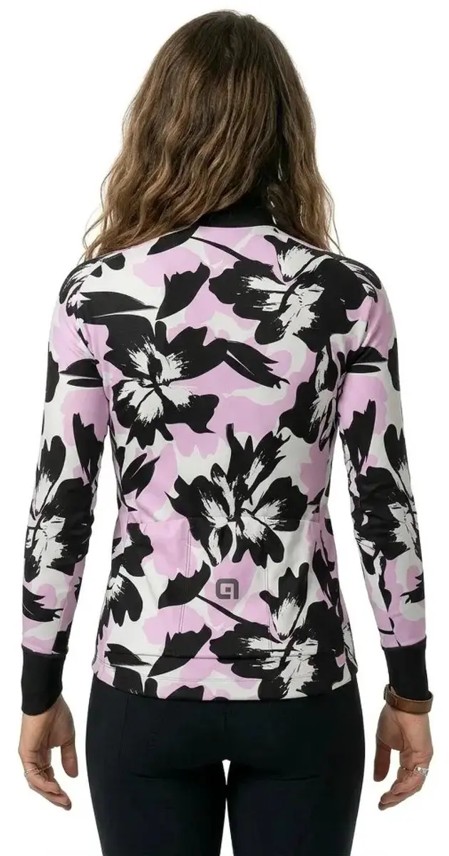 Alé PR-E Flower Dames Fietstrui Lange Mouw - Roze - afbeelding 3 van 6