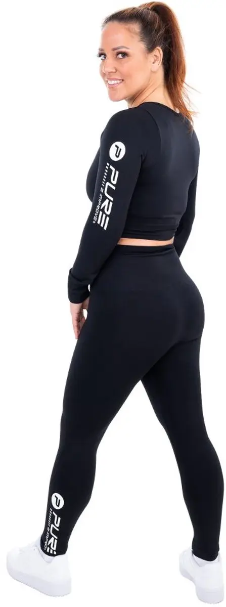 Pure2Improve Crop Top Dames - Maat S - Sporttop Dames - Fitness Top - Seamless Training Top - 90% Nylon / 10% Spandex - Zwart - afbeelding 5 van 5