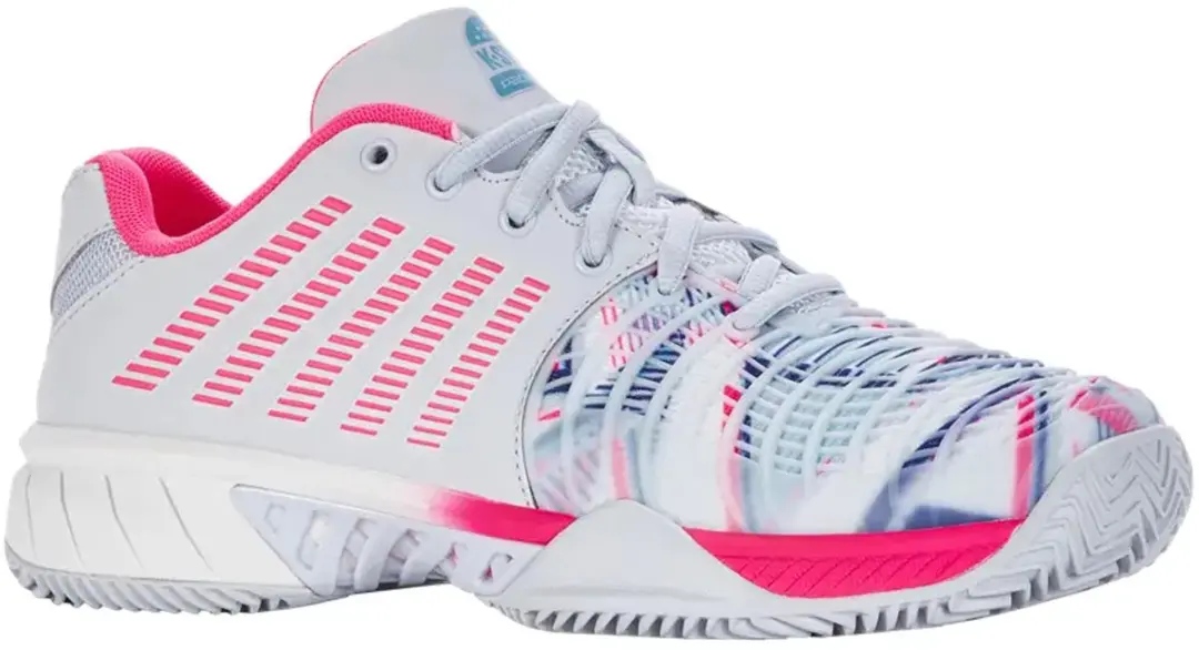 K-Swiss Express Light 3 Padelschoenen Dames - Wit/Roze/Blauw - afbeelding 4 van 6