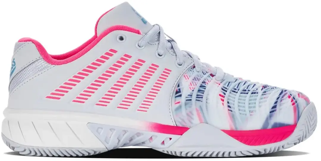 K-Swiss Express Light 3 Padelschoenen Dames - Wit/Roze/Blauw - afbeelding 2 van 6