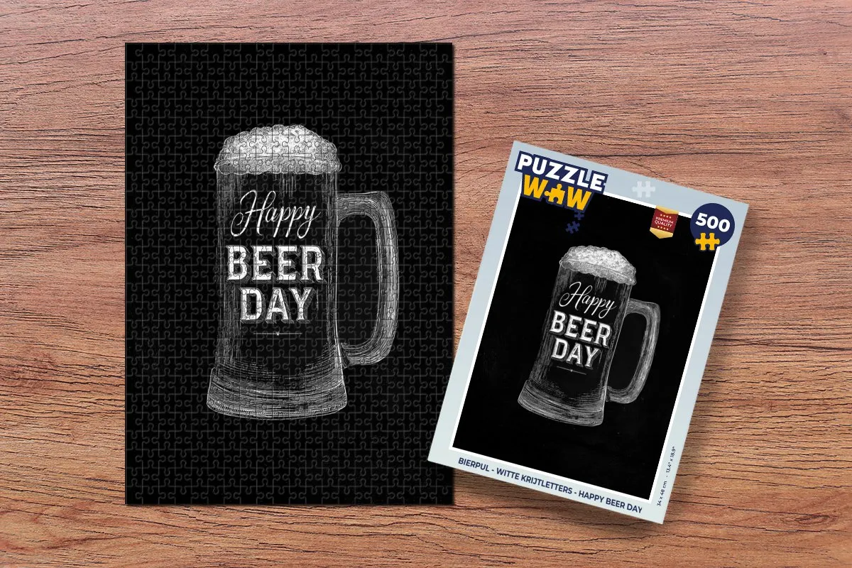 PuzzleWow Bierpul Legpuzzel 500 Stuks - Happy Beer Day