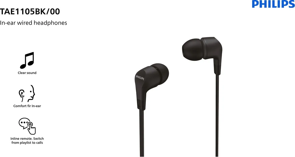 Philips TAE1105 In-Ear Koptelefoon - Wit