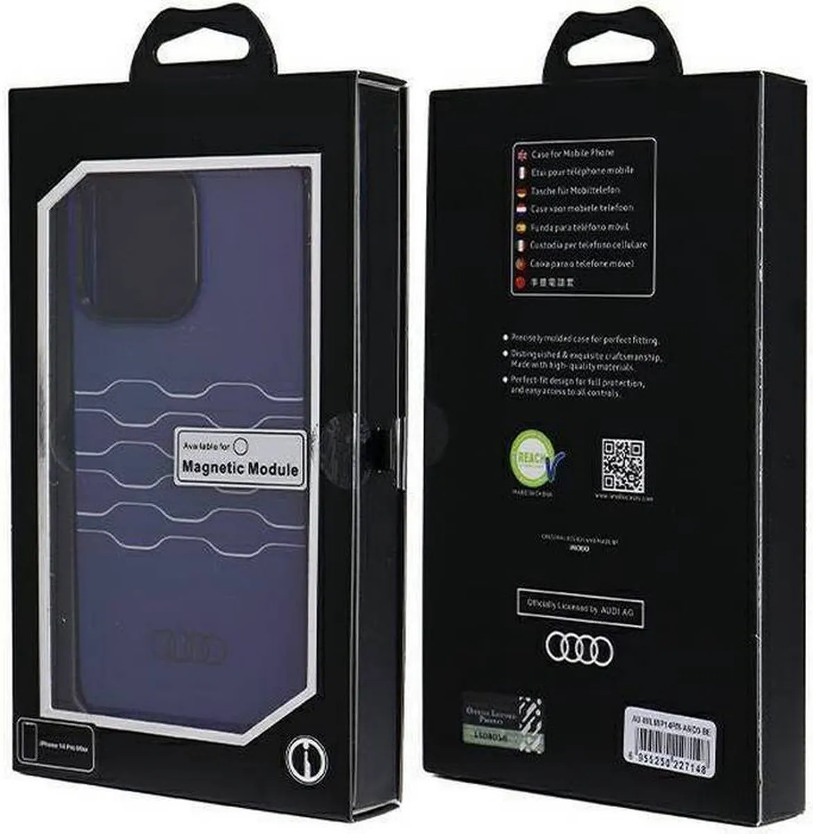 Audi IML Grille Pattern Back Case MagSafe iPhone 14 Pro Max - Blauw - afbeelding 4 van 6