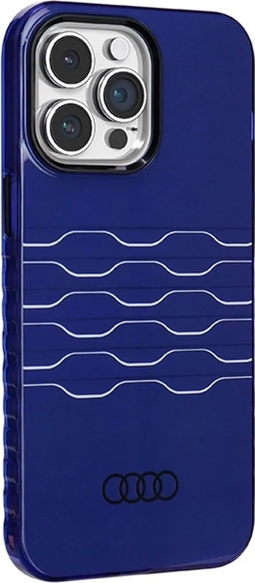 Audi IML Grille Pattern Back Case MagSafe iPhone 14 Pro Max - Blauw - afbeelding 5 van 6