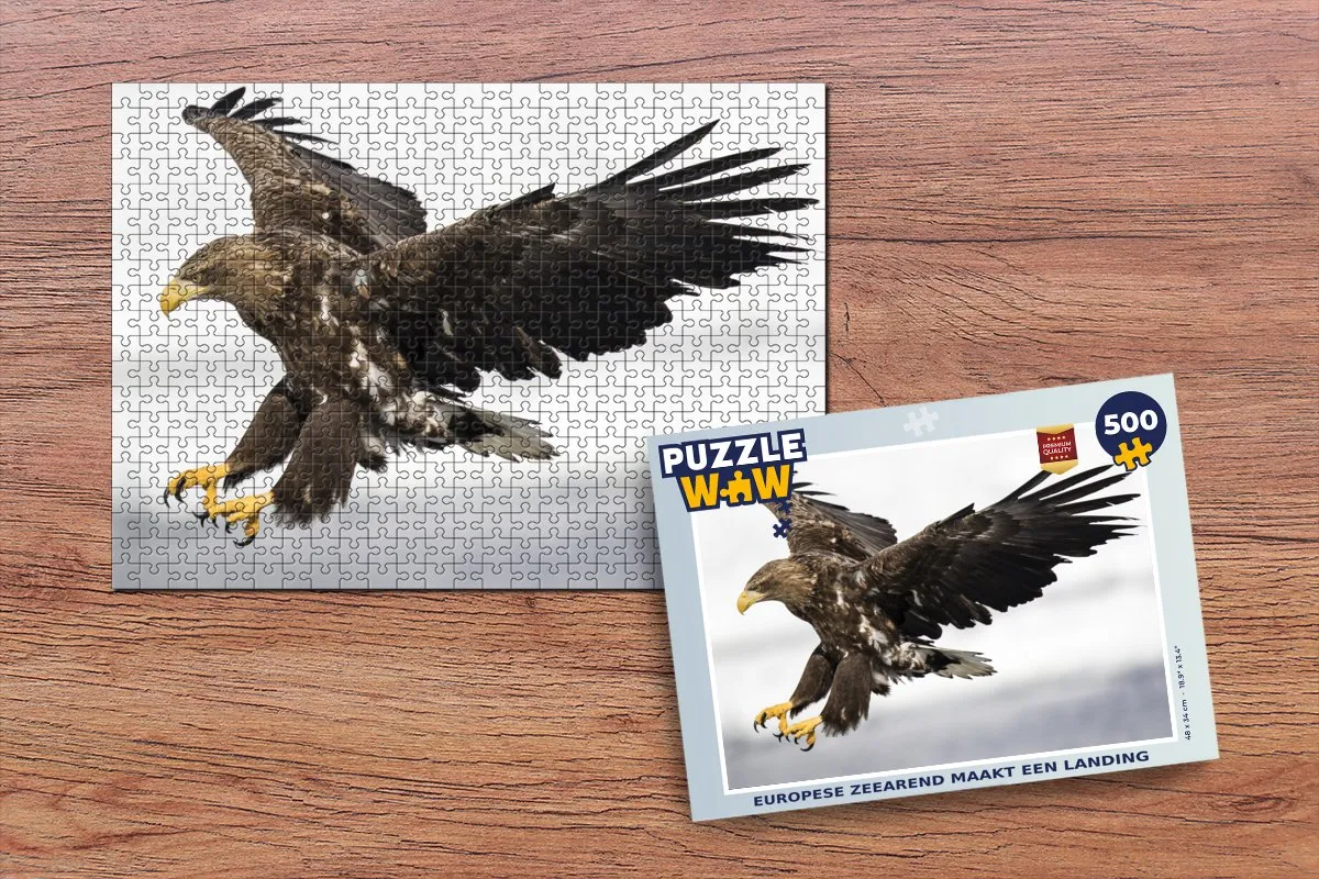 PuzzleWow Europese Zeearend Landing Legpuzzel 500 Stuks - Multicolor
