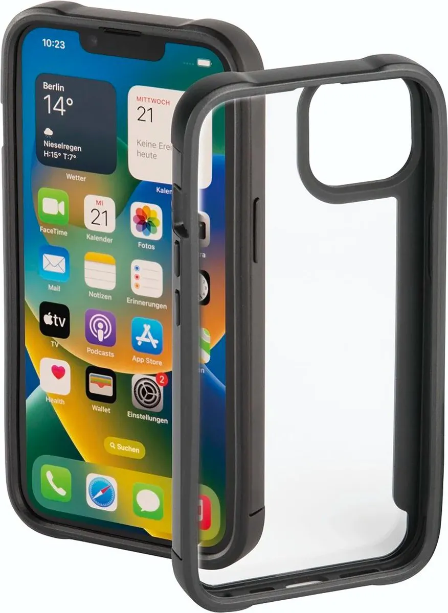 Hama Metallic Frame Cover iPhone 14 - Zwart - MPN 00215507 - afbeelding 2 van 6