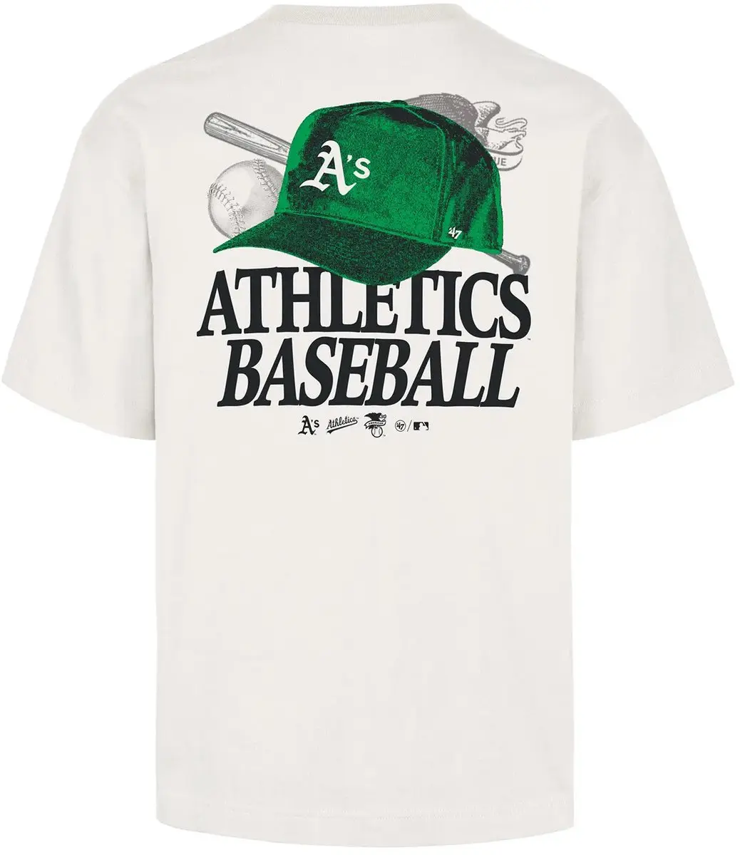 47Brand MLB Athletics Honkbal T-shirt Inthepaper Foundation - Grijs - afbeelding 6 van 6