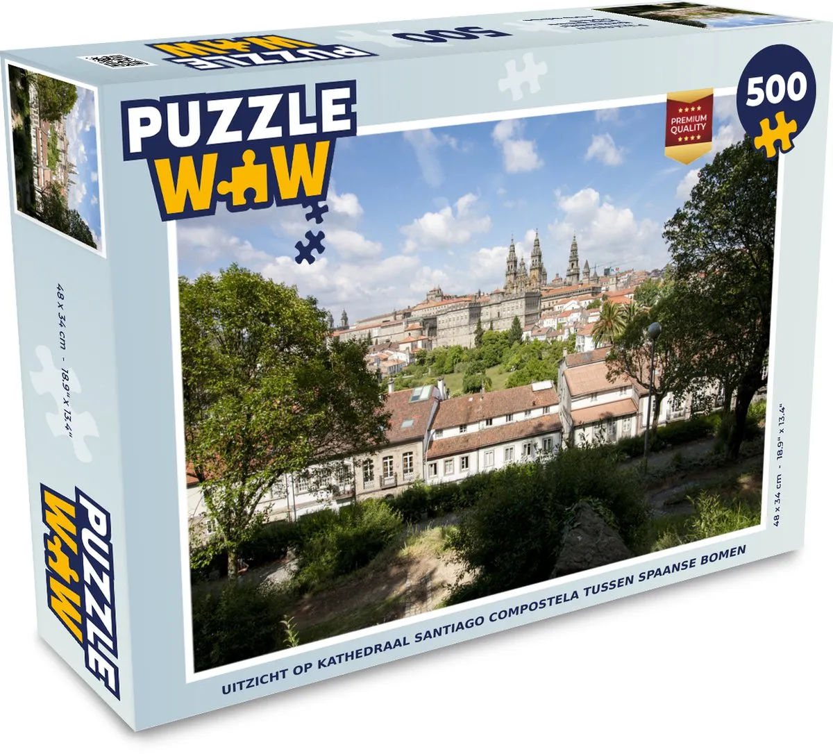 PuzzleWow Legpuzzel Santiago Compostela 500 Stuks
