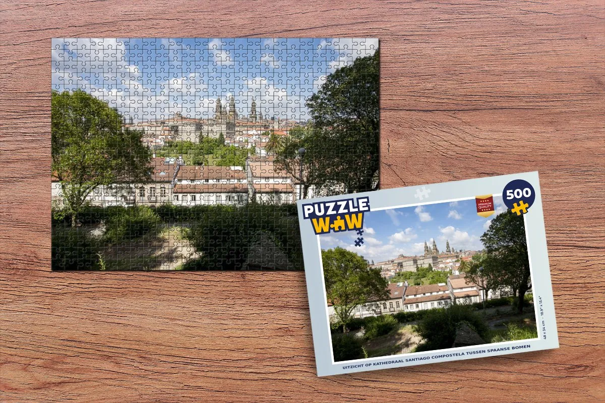 PuzzleWow Legpuzzel Santiago Compostela 500 Stuks - Multicolor