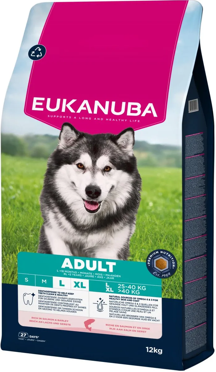 Eukanuba Adult Large Breed Hondenbrokken Zalm Gerst 12kg