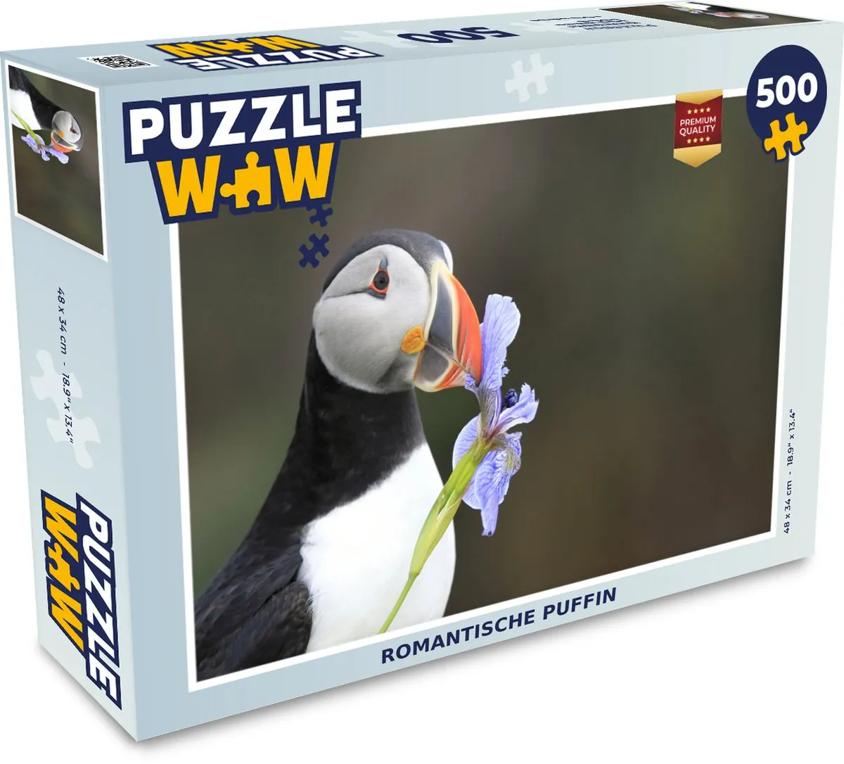 PuzzleWow Romantische Puffin Legpuzzel 500 Stuks