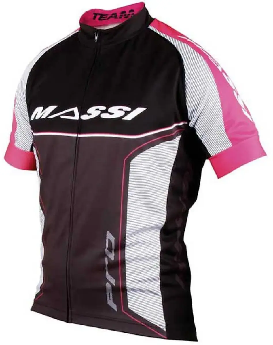 Massi Pro Team Korte Mouw Wielertrui Roze L Man