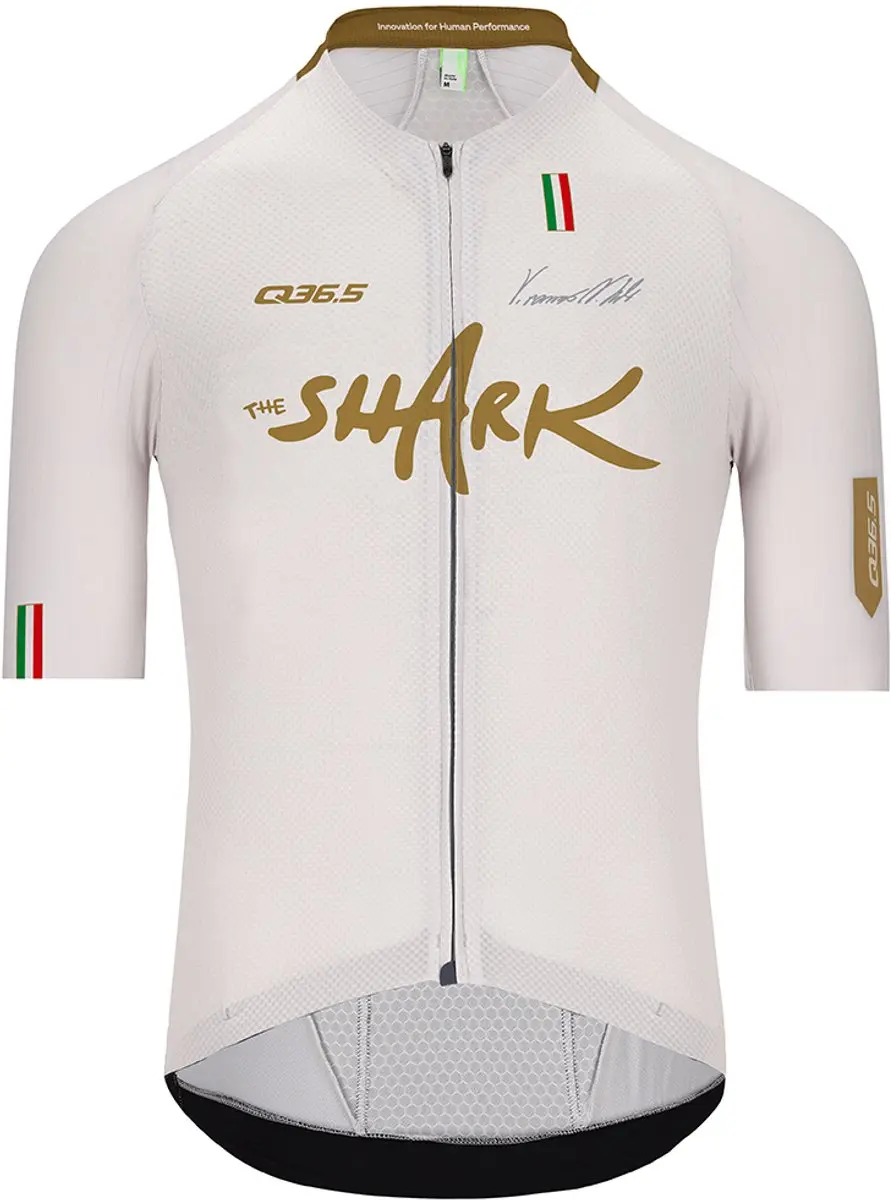 Q36.5 R2 Light Nibali Shark Korte Mouw Wielertrui Wit,Zwart XS Man