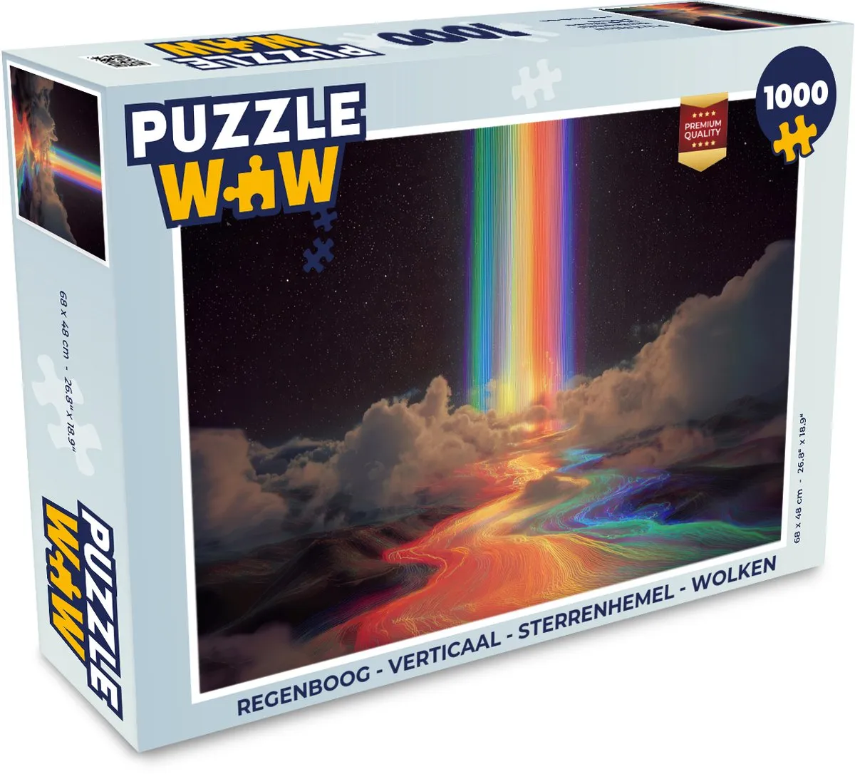 PuzzleWow Regenboog Sterrenhemel Wolken Legpuzzel 1000 Stuks