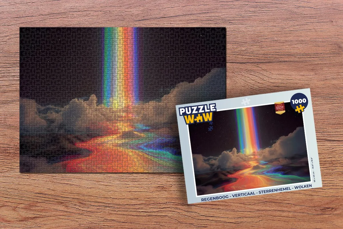 PuzzleWow Regenboog Sterrenhemel Wolken Legpuzzel 1000 Stuks