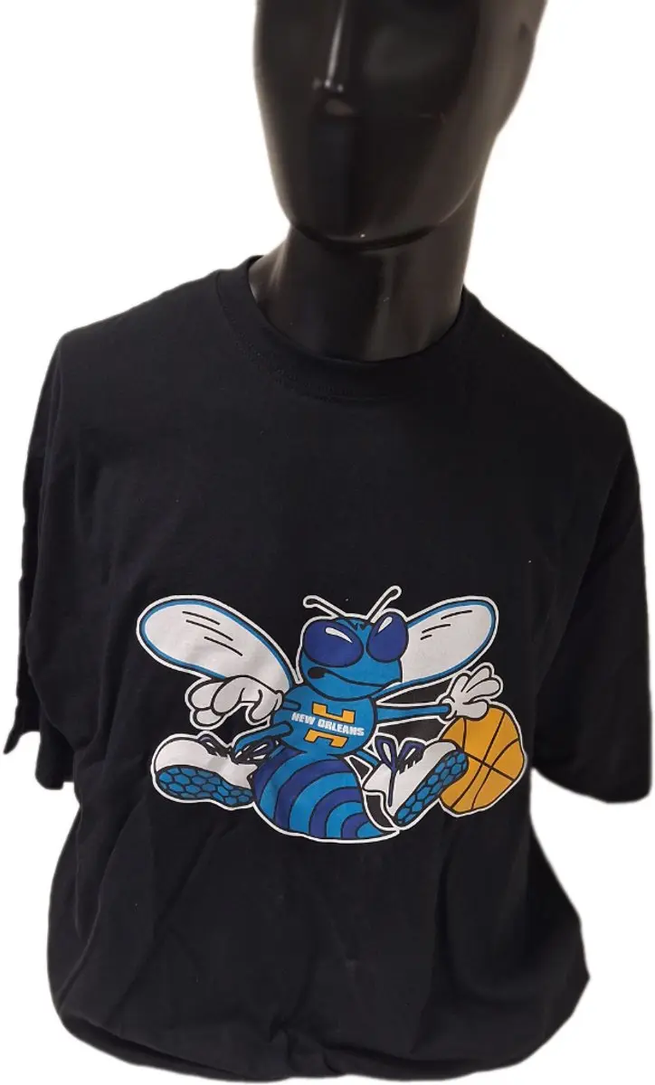 NEW ORLEANS HORNETS- TSHIRT -BLACK-4XL