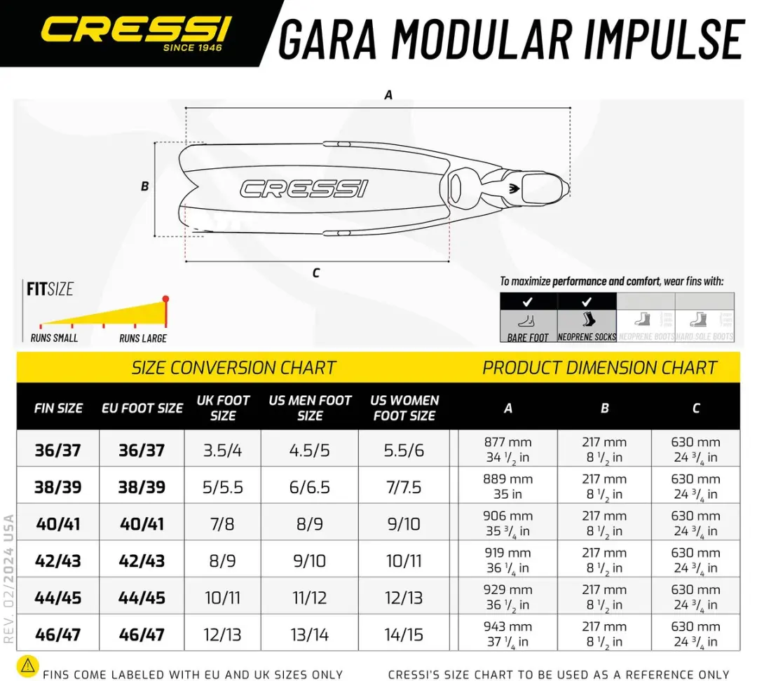Cressi Gara Turbo Impulse Freedive Vinnen - Zwart - afbeelding 4 van 6
