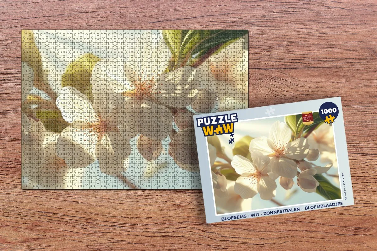 PuzzleWow Bloesems Wit Legpuzzel 1000 Stukjes