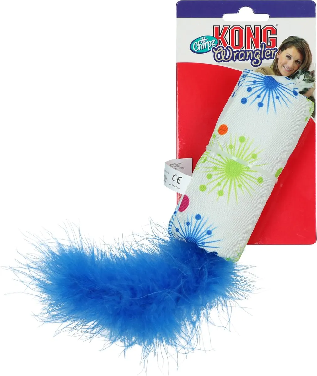 KONG Cat Wrangler Chirpz Kattenspeelgoed - 3 Stuks - Blauw/Oranje/Wit