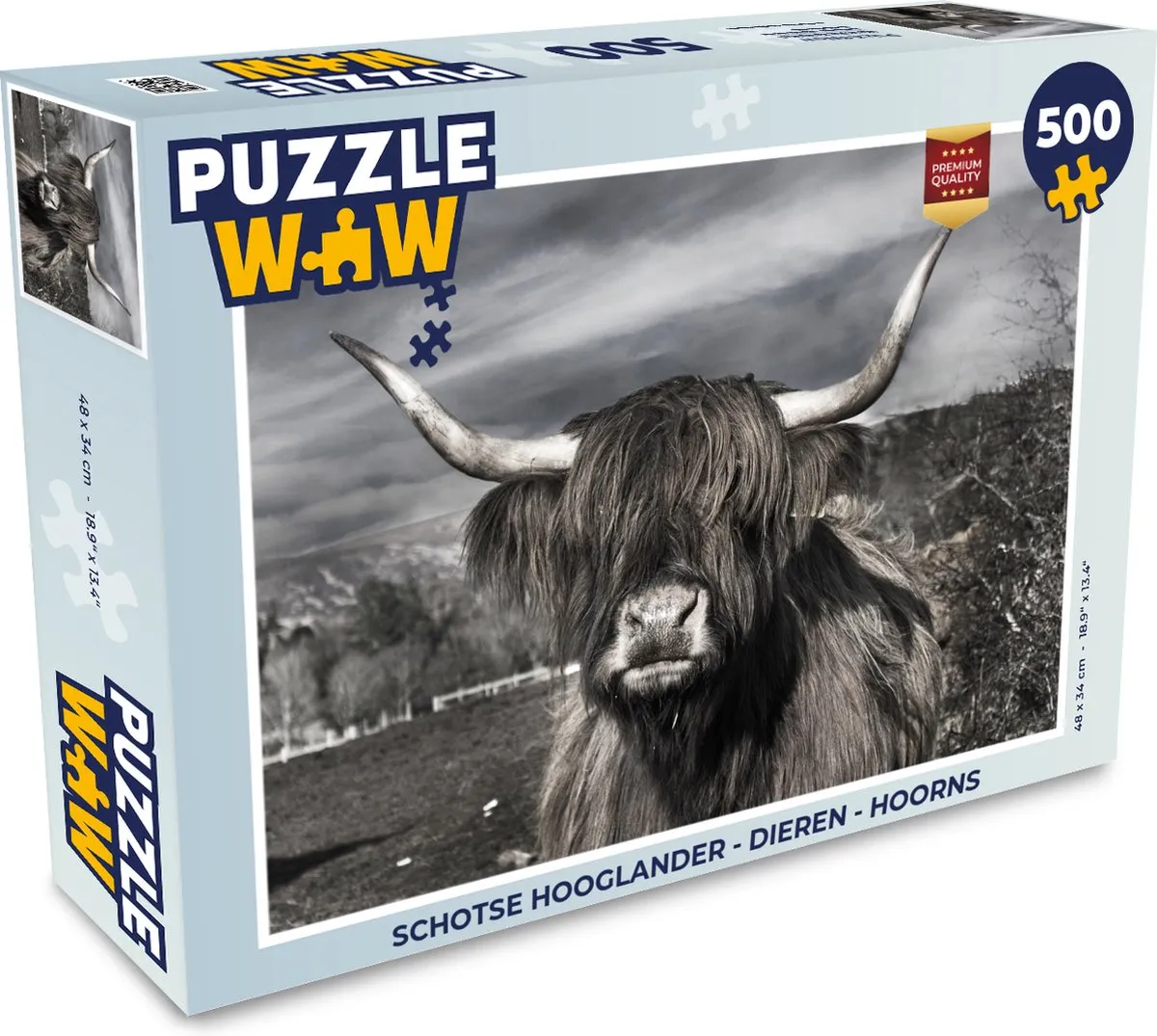 PuzzleWow Schotse Hooglander Legpuzzel 500 Stuks