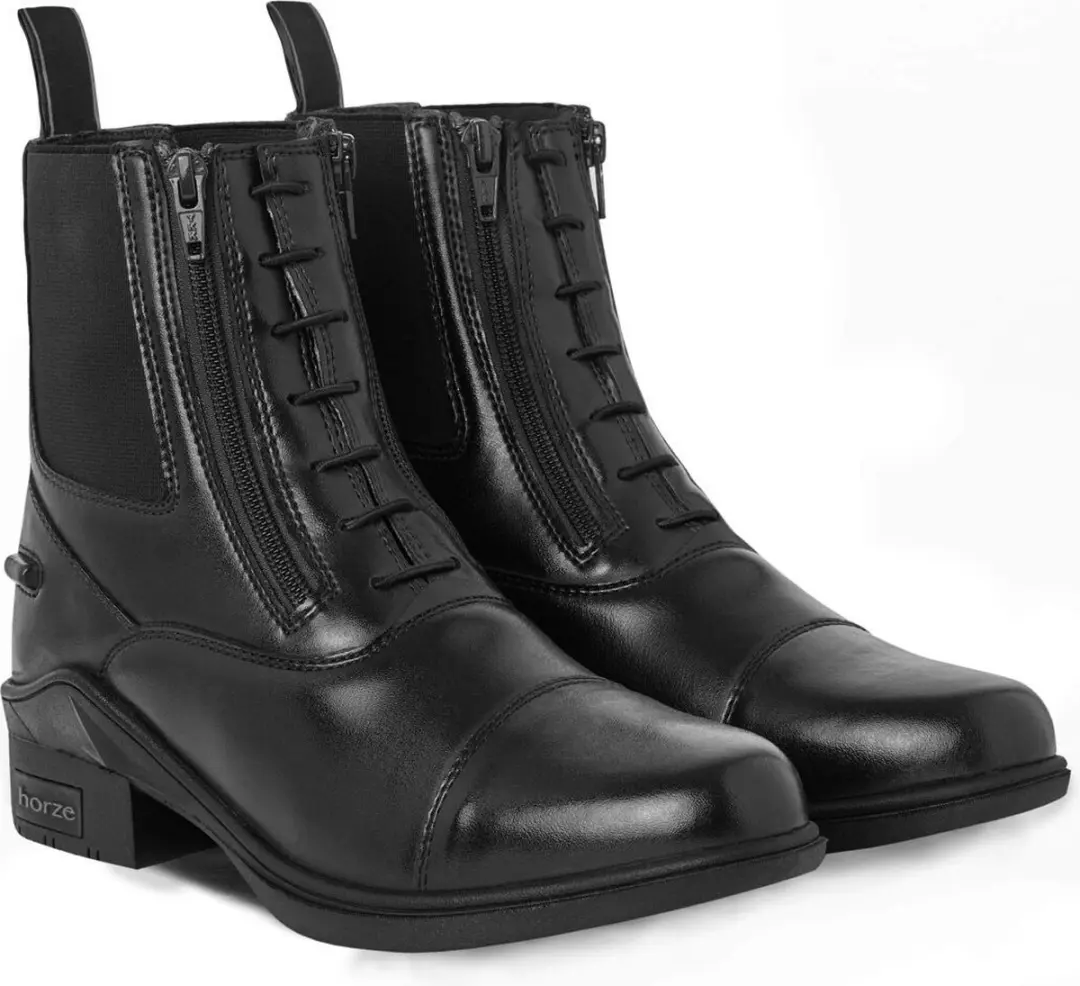 Horze Kingston lederen jodphurs met dubbele rits, dames, Black, 41