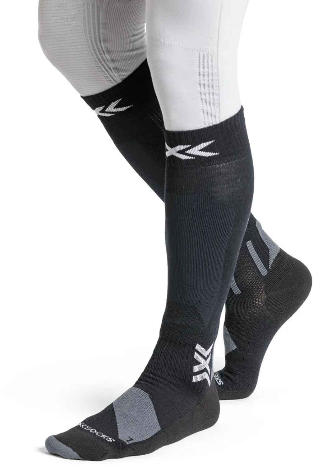 X-Socks Ski Discover Merino OTC Skisokken - Zwart/Grijs - afbeelding 2 van 4