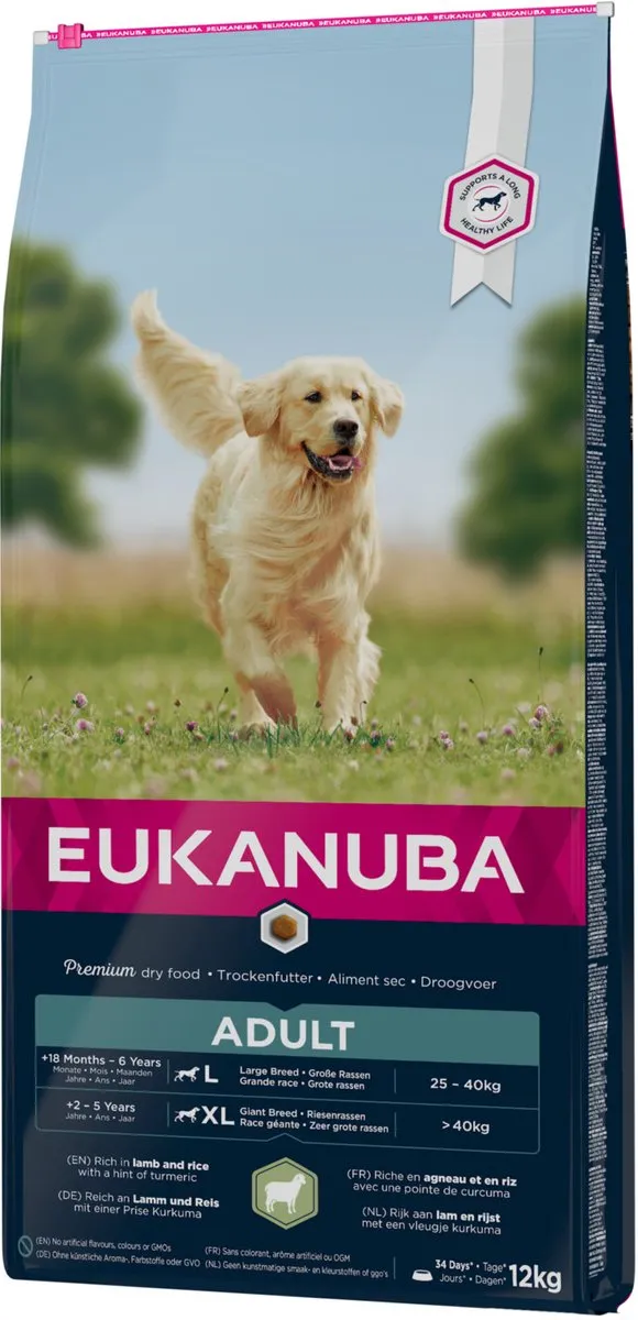 Eukanuba Adult Large Breed Lam & Rijst Hondenvoer 12kg - afbeelding 6 van 6