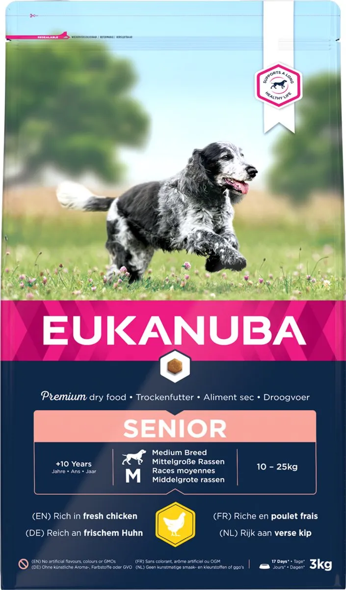 Eukanuba Senior Medium Breed Kip Hondenbrokken 3kg