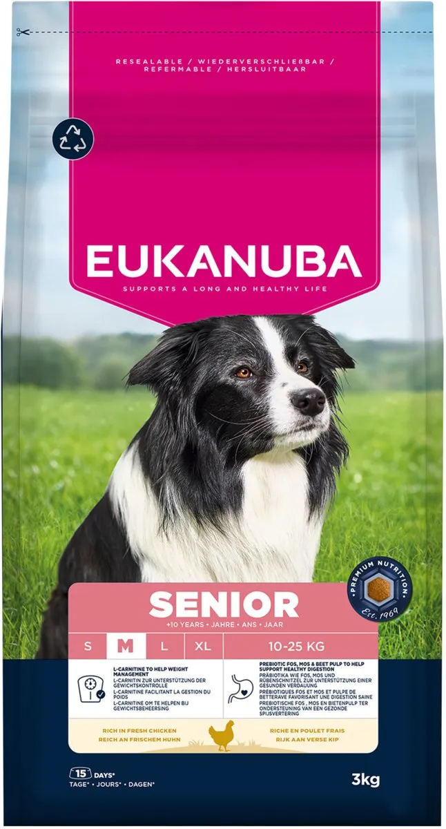 Eukanuba Senior Medium Breed Kip Hondenbrokken 3kg