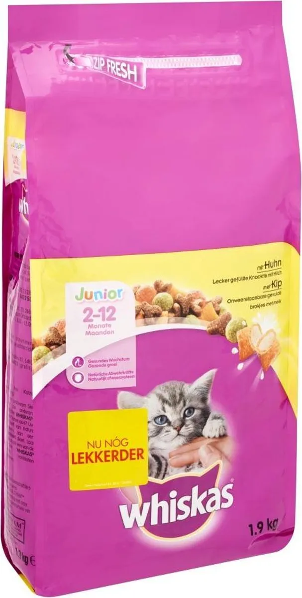 Whiskas Brokjes Junior Kip - 3x1,9kg